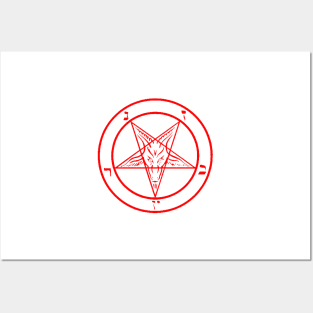 Red Baphomet Pentagram of The Church of Satan Posters and Art